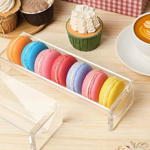 2Pcs Cracker Tray for Serving, Acrylic Biscuit Stand Cracker Server Holder, Rectangular Clear Food Display Holder for Countertop, Home, Wedding Parties and Events