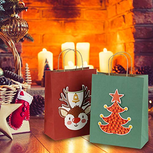 BagDream Small Gift Bags with Handles 5.25x3x8 Inch Sage Green 100 Pcs Bulk - color: Green