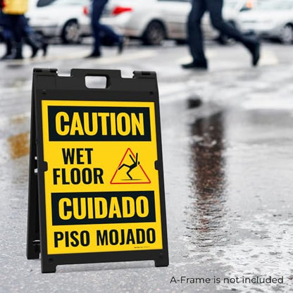 Caution Wet Floor Sign Kit, - size: 18x24 Inches, style: 2 Pack - Replacement Panels