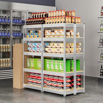 Topeakmart 5 Tier Metal Storage Shelving Unit, 27.5x12x60 Inch, Silver - color: Silver, size: 27.5 x 12 x 60 Inch