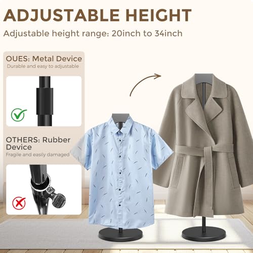 2 Pack Mannequin Torso, 20-34 Inch Adjustable Shirt Display Stand, Black - size: 2 Pack