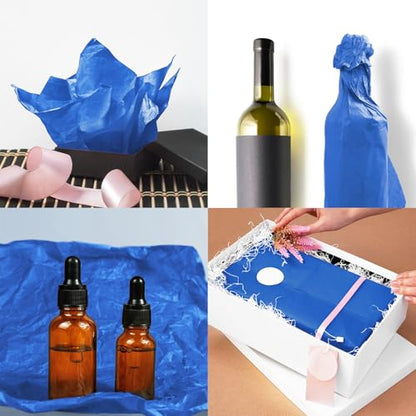 120 Sheets 14 x 20 Inch Blue Tissue Paper for Gift Bag Wrapping - color: Blue