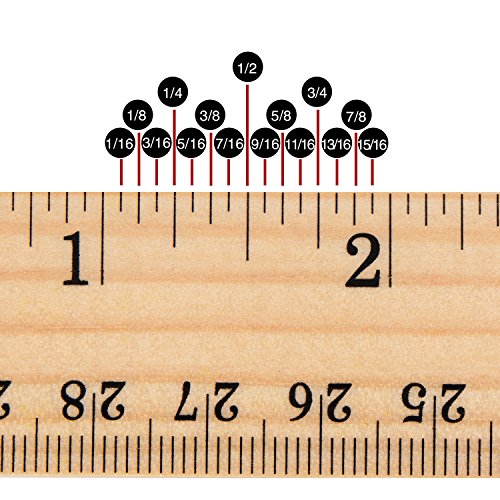eBoot 12 Pack Wood Rulers Dual Scale Student School Ruler 12 Inch/30 cm