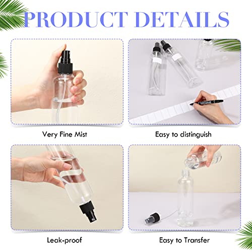 Eccliy 32 Pcs 8 oz Spray Bottles Fine Mist, Black, Clear - color: Black, style: Clear