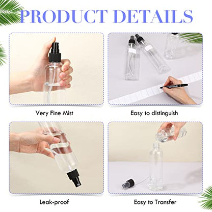 Eccliy 32 Pcs 8 oz Spray Bottles Fine Mist, Black, Clear - color: Black, style: Clear