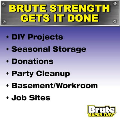 Brute Super Tuff 42 Gallon Contractor Bags, 2.0 Mil, Black, Unscented, 20ct - size: 20 Count (Pack of 1), style: Contractor (42 Gallon)