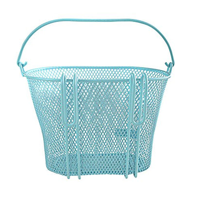 Basket with Hooks, Front, Removable, Wire mesh Small, Kids Bicycle Basket - color: Blue