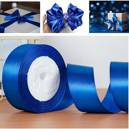 AKOAK 2 Inches 25 Yard Satin Ribbon, Craft Fabric Ribbon, Perfect for Wedding, Bouquets, Handmade Bows and Gift Wraping (Royal Blue) - color: Royal Blue
