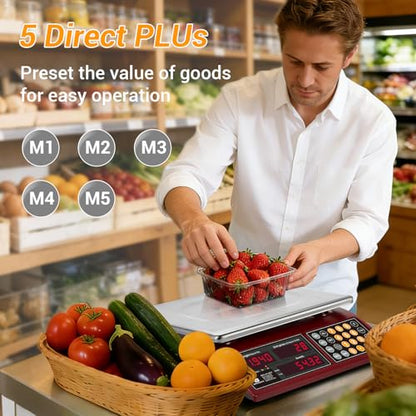 66lb Digital Commercial Kitchen Scale with Price Computing - color: Stainless Steel Scale Pan-Large Size-RED LED