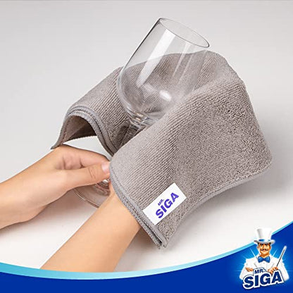 MR.SIGA Microfiber Cleaning Cloths, Streak Free Microfiber Towels, 12 Pack - color: Grey