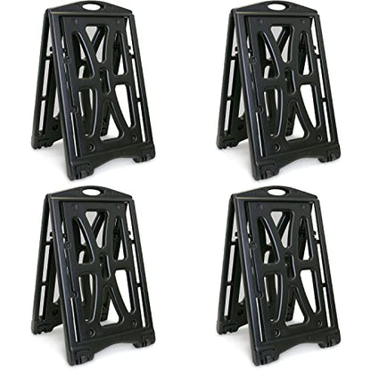 SmartSign (Pack of 4 Two-Sided BigBoss Sidewalk Sign Frames/A-Frame Sandwich Boards for 36 x 24 inch Signs, Built-In Wheels, Thermoplastic, Black, Made in USA - style: 4-Pack - 36" x 24"