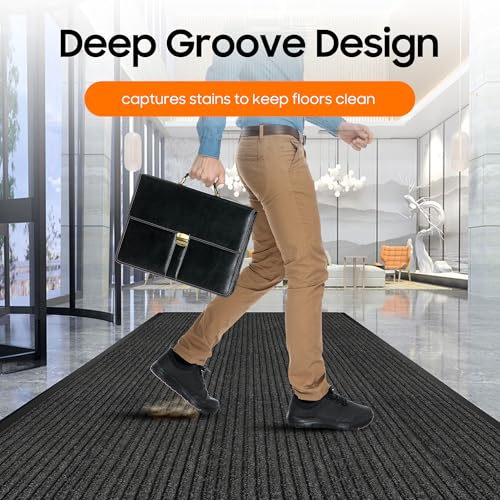 Indoor Outdoor Door Mat Muddy Dirt Resist Front Door Mat 3x4FT - size: 3' x 3'11" (Rectangular)