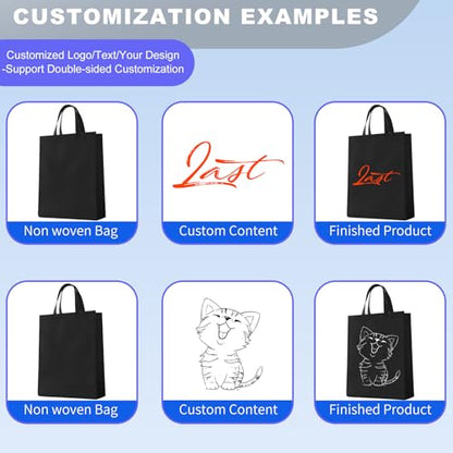 Custom Tote Bag Set of 5/10/50/100,Personalized Logo Text,Reusable Shopping Bags,Business Activities Promotional Item - color: Yellow