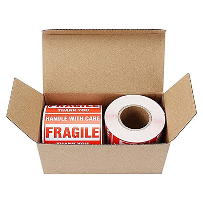 Immuson Warning Fragile Tape, 3" X 2" Fragile Handle with Care Warning Stickers for Shipping and Packing,500 Labels Per Roll (20 Rolls) - size: 20 Rolls