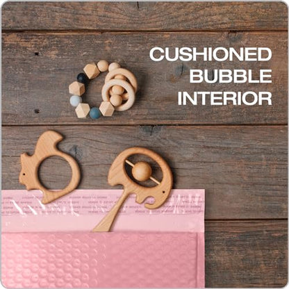 Quality Park Bubble Mailers, 8.5 x 11, Light Pink Poly Mailers, Padded Envelopes, Shipping Bags, Water Resistant, Self Seal, 25 Per Box (QUA85908) (Pack of 4) - color: Light Pink, size: (Pack of 4)