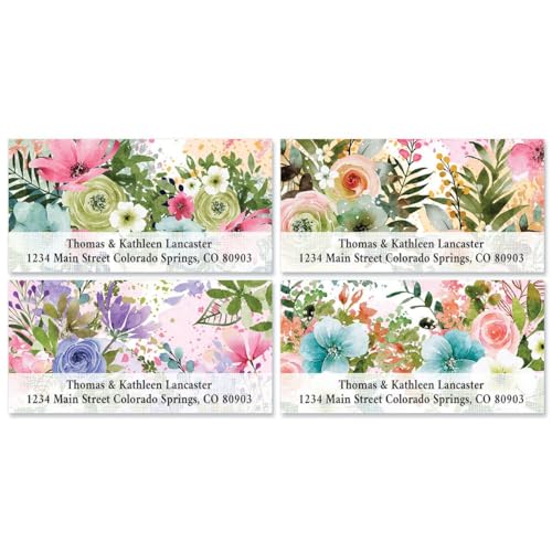 Meadow Dance Personalized Deluxe Address Labels - Set of 144 (3 Designs, Self-Adhesive, Large Flat-Sheet Select Labels - color: Meadow