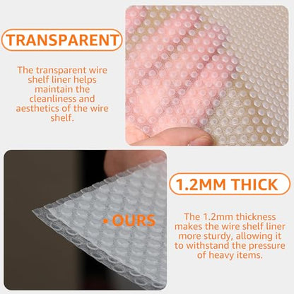 Pantry Shelf Liner for Wire Shelving: 13"W x 120"L Wire Shelf Liner Plastic - size: 13"W x 120"L