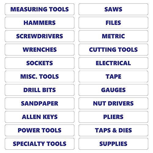 Toolbox Organizational Magnetic Rounded Labels by DCM Solutions (Blue Inverted, 0.75" H x 4.5" W) - color: Blue Inverted - White With Blue Text, size: 0.75"H x 4.5"W