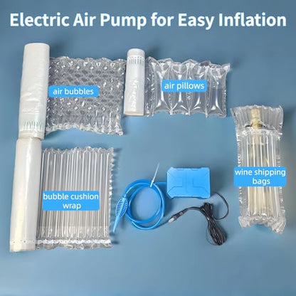 Inflatable Bubble Cushioning Wrap Roll Heavy Duty Bottle Shipper Protector Sleeve 12"x164' Large Size Air Bubbles Packing Supplies for Fragile Items, Air Pillows for Shipping Moving Packaging - size: 12"x164'