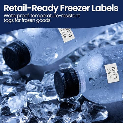Perco 2 Line Freezer Adhesive Labels - 6,000 Blank Price and Date Gun Labels for Perco 2 Line Price and Date Guns - 8 Rolls, 1 Sleeve - Made in USA - size: 1 Sleeve