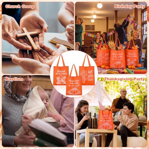 Hosuly 15 Pcs Large Religious Fall Harvest Tote Bags 15 x 17 Nonwoven Bag - style: Fall Religious