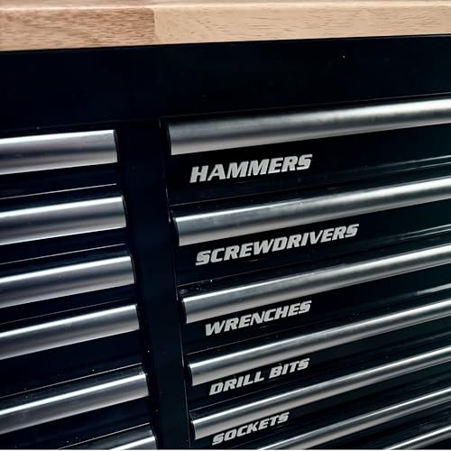 Magnetic Toolbox Labels, 11 Pack, Tool Chest Drawers, USA Made - color: White