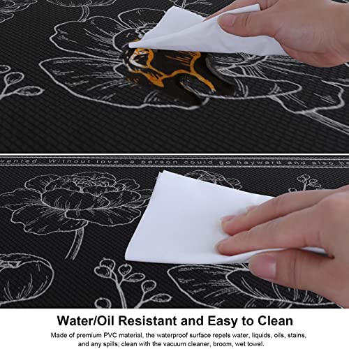 Kitchen Floor Mat Set of 2, Anti Fatigue Kitchen Mat 20"x32"+20"x59" - color: Black, size: 20"x32"+20"x59"