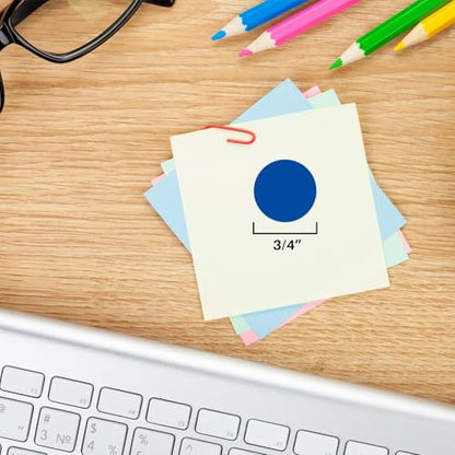 ChromaLabel Dark Blue Dot Stickers, 3/4 Inch, 1008/Pack - color: Dark Blue