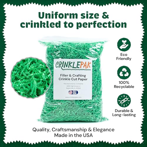 10LB Green Crinkle Paper Filler USA Made - color: Green, size: 10 LB
