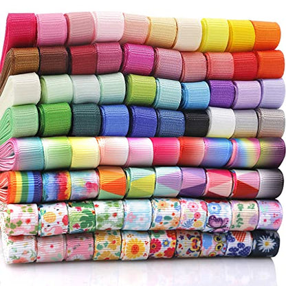QingHan 3/8" Grosgrain Ribbon for Gifts Wrapping Crafts Boutique Fabric Ribbon 160yd (80x2yd) - color: 160yd grosgrain ribbon