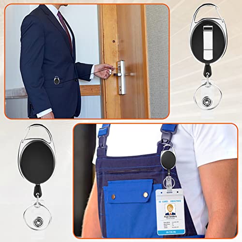 moeverEX 10 Pack ID Badge Holder, Badge Holder Retractable Clip - size: Black-10pcs with ID hold