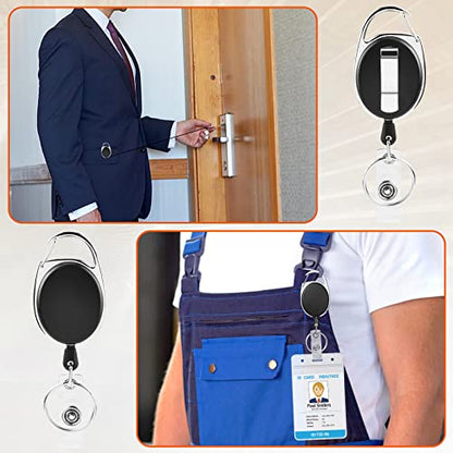 moeverEX 5 Pack ID Badge Holder, Badge Holder Retractable Clip - size: Black-5pcs with ID hold