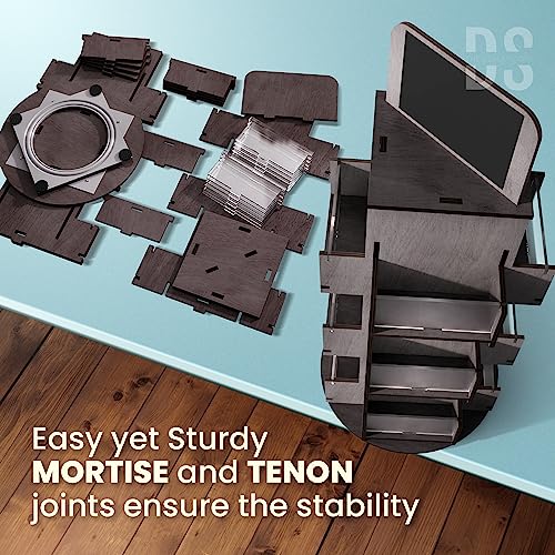 3 Tier Rotating Sticker Display Stand for Vendors, Coaster Display Rack - color: Black