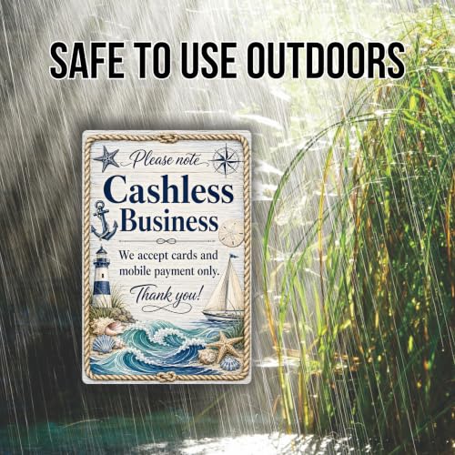 Cashless Business Coastal Business Sign - style: Cashless Business