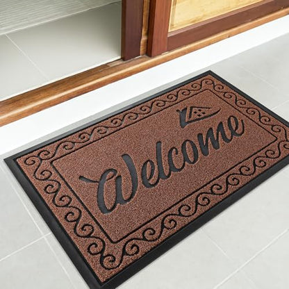 Yimobra Artificial Grass Welcome Mat, 29.5 x 17 in, Maroon - color: Maroon, size: 29.5x17 Inch