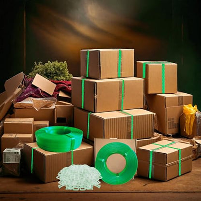 Plastic Packaging Banding Strapping Kit, Green - color: Green