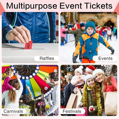 ESSENTIAL 500 Raffle Tickets Double Roll, Raffle Tickets Roll - color: Red