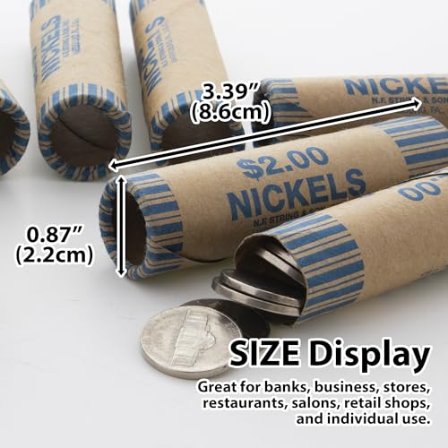 BAZIC Products Nickel Coin Wrappers, $2 Rolls, Bulk 36 Pack, 4-Pack - color: Nickel Rolls, size: 4-Pack