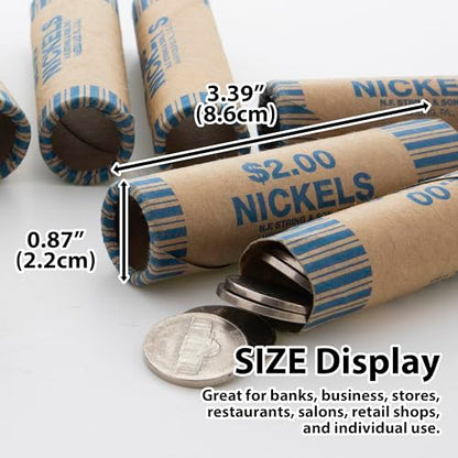 BAZIC Products Nickel Coin Wrappers, $2 Rolls, Bulk 36 Pack, 4-Pack - color: Nickel Rolls, size: 4-Pack
