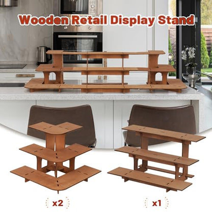 Flenpptly Retail Display Shelves - Wooden Retail Table
