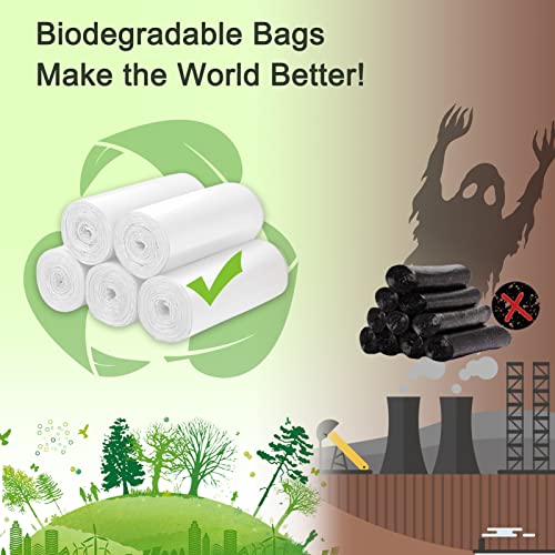 Biodegradable Trash bags 120PCS, Aievrgad 5L/1.2Gallon small Garbage bags/For Countertop Bin. Bin Liner/Trash/rubbish Bags, 100% Recycled,Tough, degradable, Compost Bags for Food/garden-white - style: White 1.3 Gallon