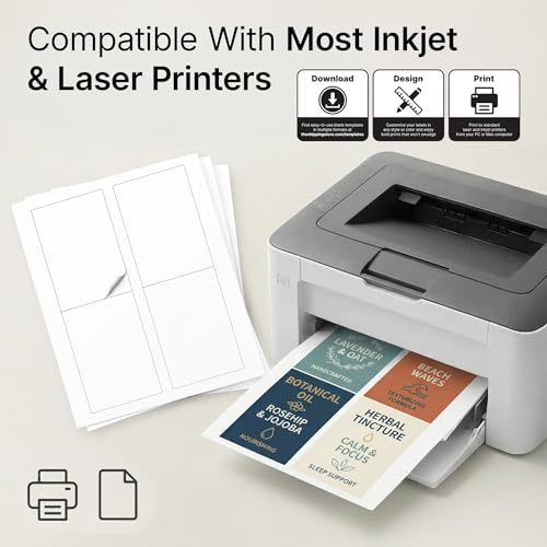 3.5" X 5" Matte White Printable Shipping Labels (30 Sheets, 120 Stickers) - size: 3-1/2" X 5"