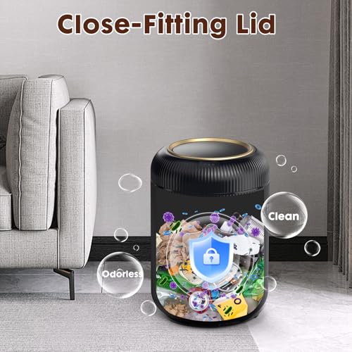 Procade Touchless Trash Can Bathroom,Small Motion Sensor Trashcan with lid - color: Black