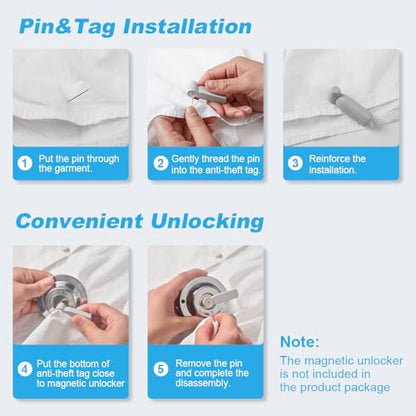 250Pcs 58Khz AM Security Clothing Tags Grey Retails EAS Clothes Tag with 250 Pins and 100 Lanyards - style: 250 Gray Tags + 100 Lanyards