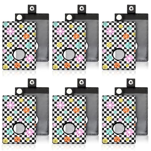 Gueevin 6 Pack Teacher Alarm ID Badge Holder, Plaid Flowers - style: Plaid Flowers