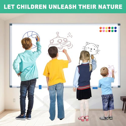 H-Qprobd 72"x48" Large Dry Erase Board for Wall 6' x 4' Magnetic Whiteboard Aluminum Presentation White Boards with Long Pen Tray, 6 Markers, 2 Erasers &12 Magnets (Pack of 2) - size: 72"x48" (Pack of 2)