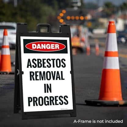 OSHA Danger Asbestos Removal in Progress Sidewalk Sign Kit, - size: 24x36 Inches, style: 2 Pack - Replacement Panels