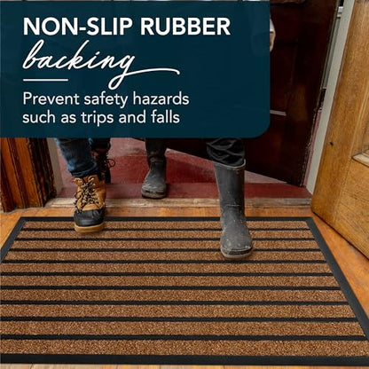 ubdyo Extra Durable Door Mat Outside Entrance (36" x 24", Bright Brown) - color: Bright Brown, size: 36" x 24" (Rectangular)