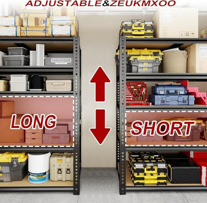 40W Garage Storage Shelves,Garage Shelves Heavy Duty,5 Tier Shelving Unit,2400LBS Capacity Heavy Duty Shelving for Garage Storage,Warehouse,72" H x40 W x20 D - size: 72" H x 40" W x 20" D