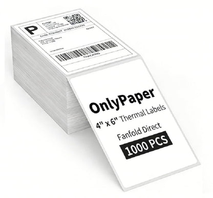 4 x 6 Direct Thermal Shipping Labels - Shipping Address Stickers Perforated and Strong Adhesive, Thermal Labels for Rollo & Zebra Printer（1000pcs per Stack,1 Stack） - size: 1000Pcs /Stack, style: 1 Stack